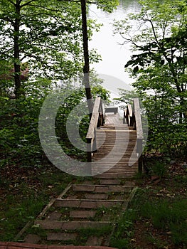 Steep Steps Leading to Lake Dock