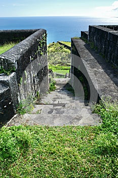 Steep Stone Steps Cut Into the Mountainside at Brimstone Hill Fortress, Saint Kitts