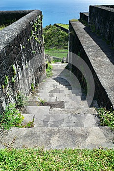 Steep Stone Steps Cut Into the Mountainside at Brimstone Hill Fortress, Saint Kitts