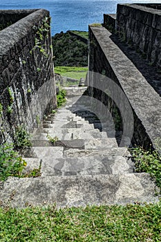 Steep Stone Steps Cut Into the Mountainside at Brimstone Hill Fortress, Saint Kitts