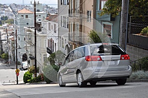 Steep street in San Francisco at Russian Hill