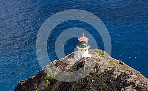 Steep trail to the lighthouse on Makapuu point on Oahu, Hawaii