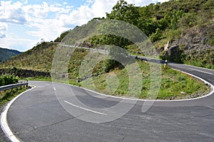 steep U-turn among other endless curves form Mosel vally to Eifel hills