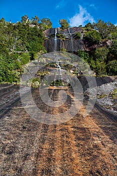 Steep waterfall in Carretera Austral, Highway 7, Chile photo