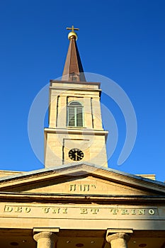 The steeple and the faÃÂ§ade of Basilica St Louis photo