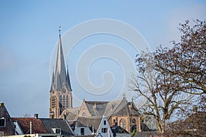 The steeple of the old church in Breukelen, the Netherlands