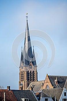 The steeple of the old church in Breukelen, the Netherlands