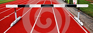 Steeplechase barrier on a track