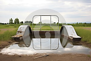 steeplechase barrier with a water pit behind it