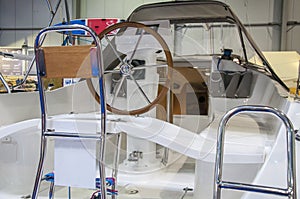 Steering of luxury yacht
