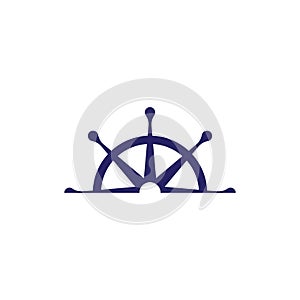 Steering ship logo template vector