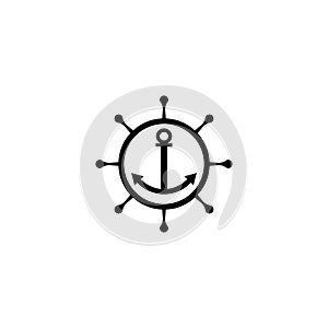 Steering ship logo template vector