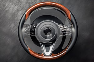 Steering wheel background. Generate Ai