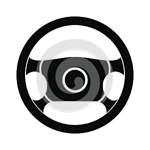 Steering wheel black simple icon