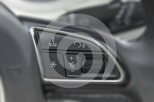 Steering wheel commands in modern luxurious car