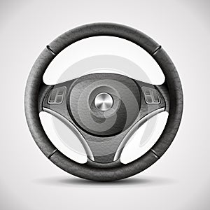 Steering wheel, detailed realistic vector