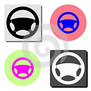 Steering wheel. flat vector icon