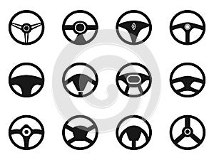 Steering wheel icons set