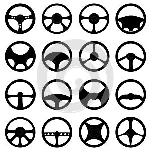 Steering wheel icons set