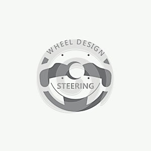 Steering wheel logo automotive car design garage auto repair workshop illustration