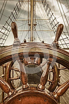 Steering wheel of a sail boat