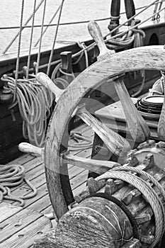 Steering wheel of a sailing vessel