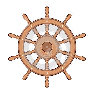 Steering wheel of a ship. vector