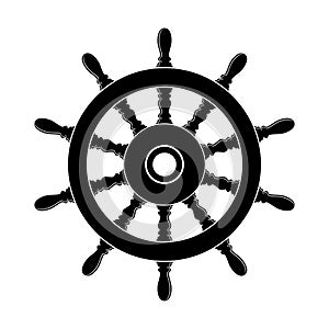 Steering wheel of a ship. vector