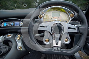 Steering wheel in TVR Tuscan sports car