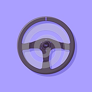 Steering Wheel Vector Icon Illustration. Controller Vector. Flat Cartoon Style Suitable for Web Landing Page, Banner, Flyer,