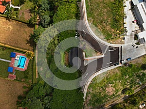 Steet, tree and pool in Risaralda Colombia photo