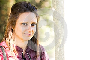 Stefania`s portrait at the park in early spring