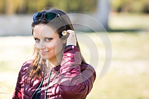 Stefania`s portrait at the park in early spring