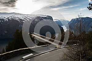 Stegastein lookout on Aurlandsfjorden, Norway