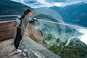 Stegastein Lookout Beautiful Nature Norway observation deck view