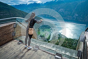 Stegastein Lookout Beautiful Nature Norway observation deck view photo