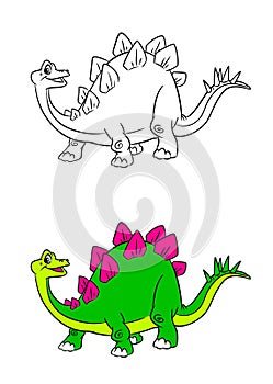 Stegosaurus dinosaur cartoon coloring pages