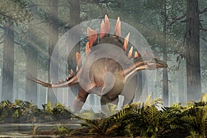 Stegosaurus in a Forest