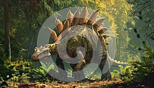 Stegosaurus with its distinctive plates and spiked tail