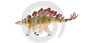 Stegosaurus, prehistoric dinosaur. Extinct animal of Jurassic period. Big giant dino reptile profile. Ancient prehistory photo