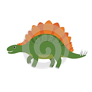 Stegosaurus vector cartoon illustration