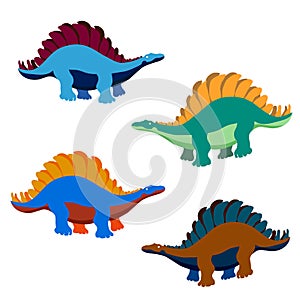 Stegosaurus. Vector illustration of large prehistoric animals.