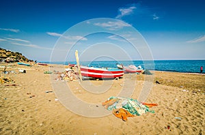 Stehat, Morocco - October 19, 2013. Coast of north Morroco by Mediterranean Sea