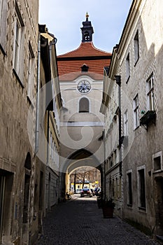 Stein an der Donau .Krems an der Donau. Federal state of Lower Austria, Wachau Valley, Austria