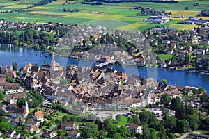 Stein am Rhein on the Upper Rhine River from Hohenklingen Castle, Canton Schaffhausen, Switzerland