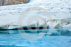 Steindalsbreen Glacier in North Norway, Lyngen Alps near Tromso