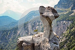 Steinerne Agnes rock formation at Berchtesgaden alps, Bavaria, Germany