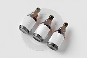 Steinie beer bottle mockup with blank label