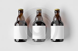 Steinie beer bottle mockup with blank label