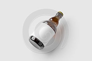 Steinie beer bottle mockup with blank label